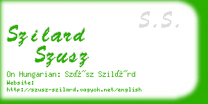 szilard szusz business card